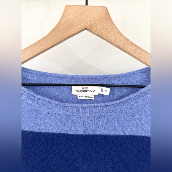 Vineyard Vines Cashmere Blend Two Tone Sweater Blue Size Small - Picture 5 of 6